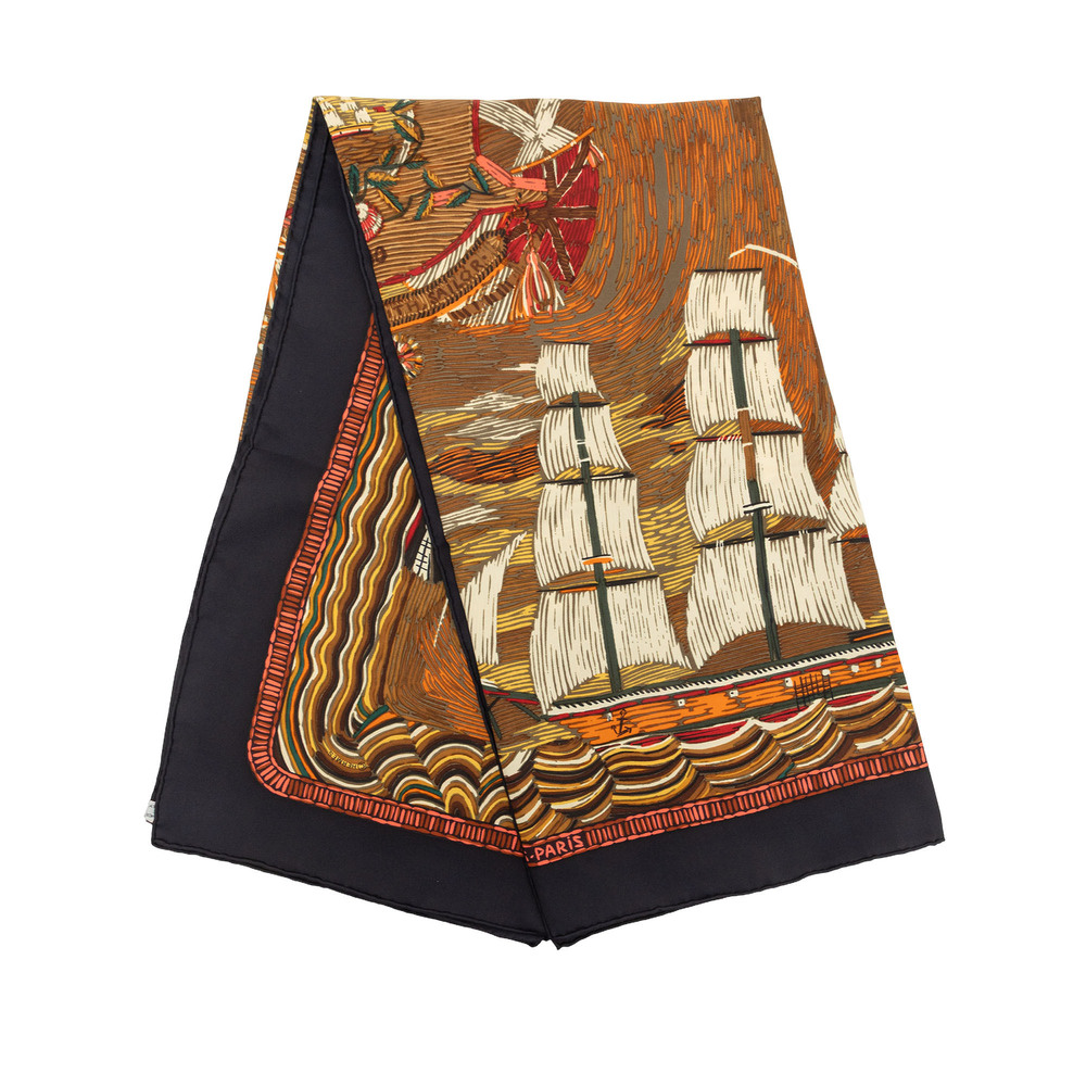 Pre-Loved Hermes Marine Naive Silk Scarf 90